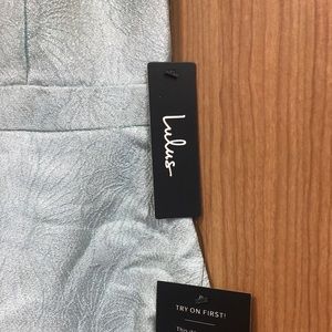 Light Blue Metallic Sleeveless Maxi/Prom Dress